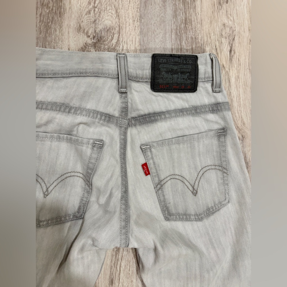 511 Levi's Light Gray Slim Straight Kids Jeans size 10